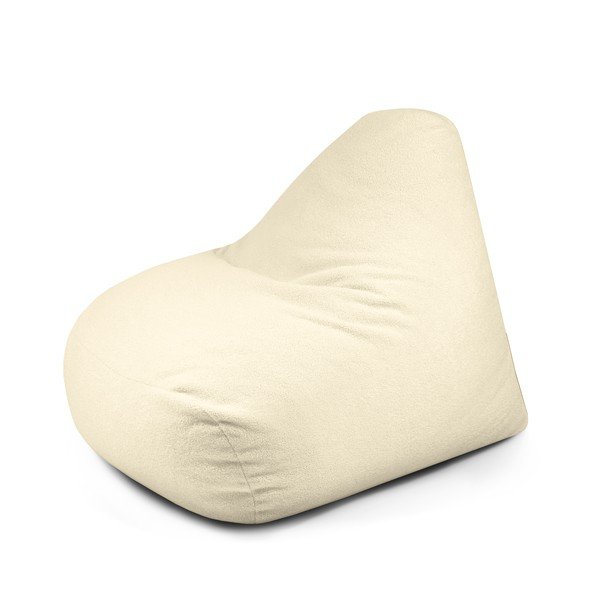 Puof a sacco color crema con rivestimento in bouclé Snug 100 – SLOWDOWN