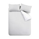 Biancheria da letto grigia in cotone per letto matrimoniale 200x200 cm Ashford Stripe – Bianca