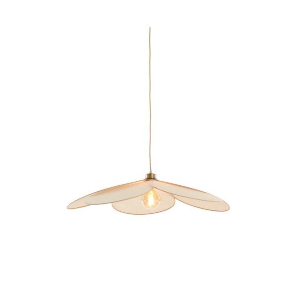 Lampadario color crema con paralume in tessuto Fyano – Light & Living-image-2