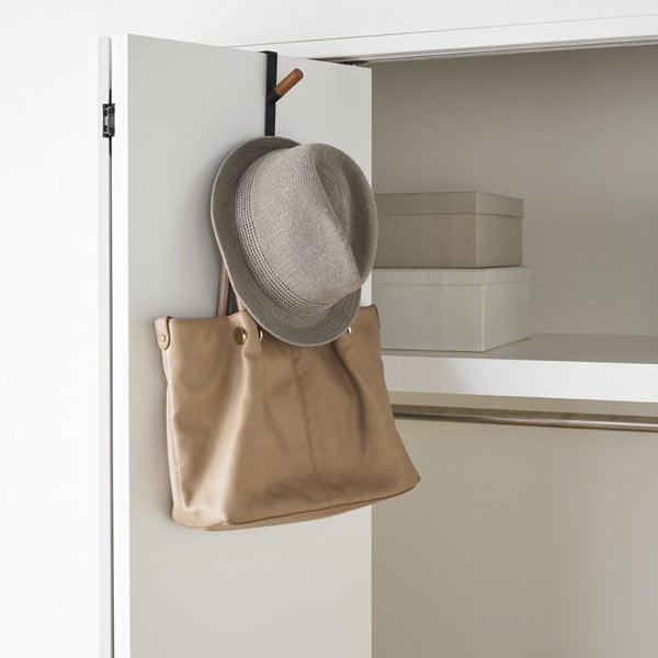 Gancio per porta in metallo nero 1,5 cm Tower - YAMAZAKI-image-2