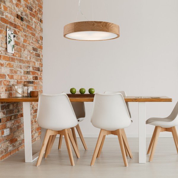 Lampada a sospensione marrone con paralume in vetro ø 47 cm Eveline - LAMKUR-image-1