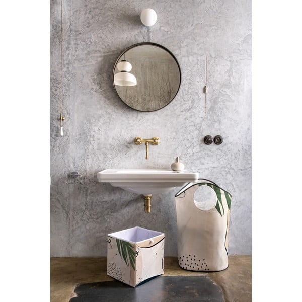 Contenitore in microfibra beige Abstract Dark, 32 l Abstract Art - Butter Kings-image-1