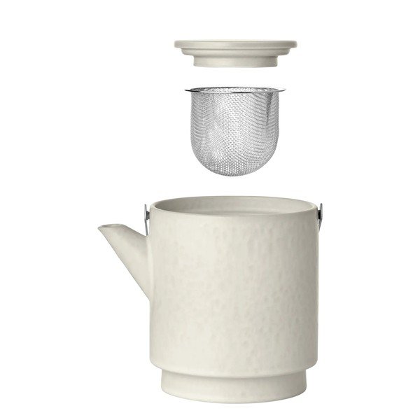 Teiera color crema in gres con filtro 1 l Makoto – Blomus-image-2