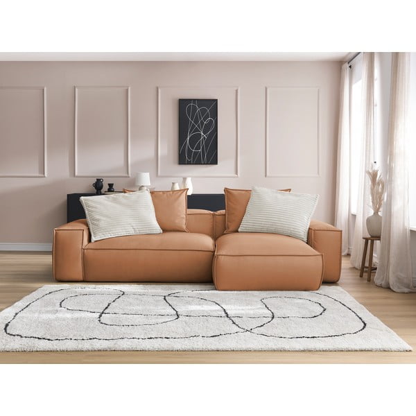 Divano angolare in similpelle marrone (variabile) Boheme - Bobochic Paris-image-1