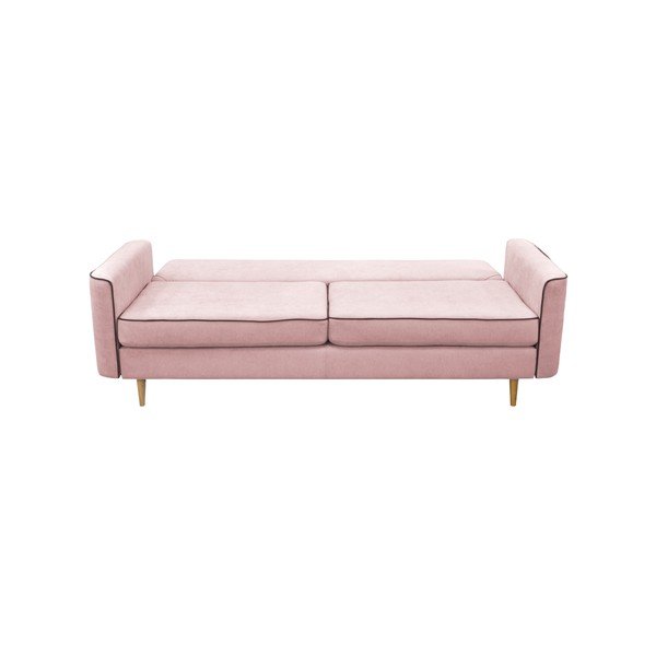 Divano letto rosa a tre posti con gambe chiare Ivy - Mazzini Sofas-image-4