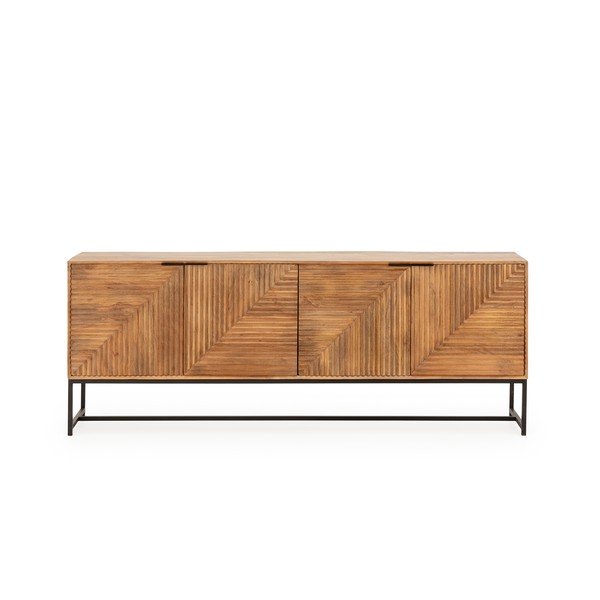 Credenza di colore naturale in mango massiccio 210x80x40 cm Nereida – MOME-image-3