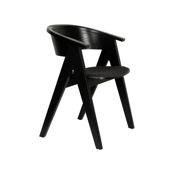 Sedia da pranzo nera in imbottito con braccioli NDSM – Zuiver