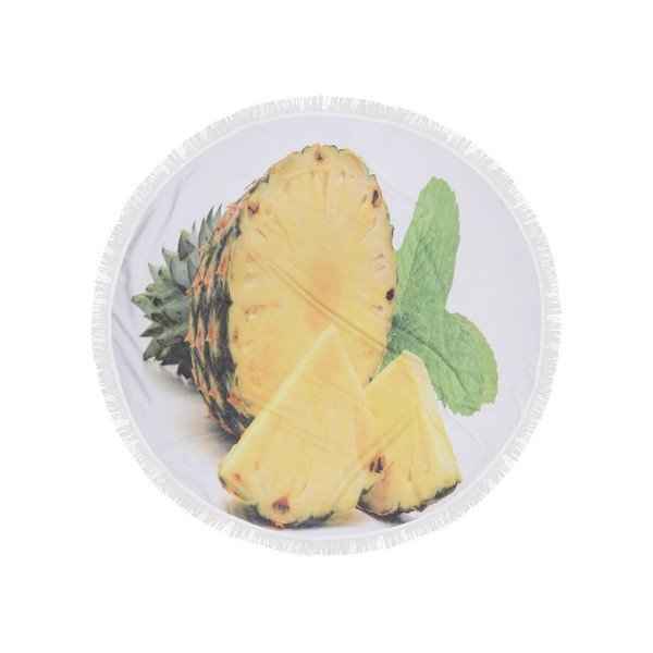 Telo da spiaggia colorato in 100% cotone Ananas, ⌀ 150 cm - Mijolnir