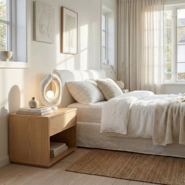 Lampada da tavolo bianca in metallo (altezza totale 50 cm) Lore – Opviq lights-image-4