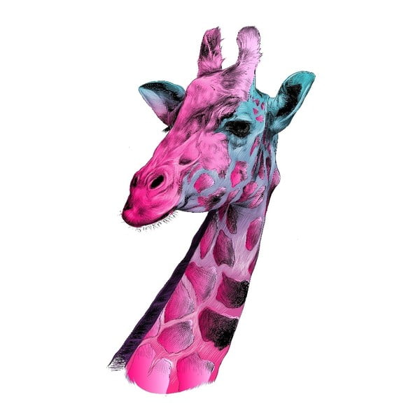 Pittura su vetro Graphico Giraffe, 50 x 50 cm - 3D Art