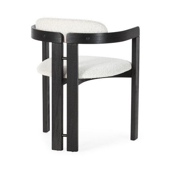 Set di sedie da pranzo bianca/nera in imbottito con braccioli 2 pz Eiden – MOME-image-4