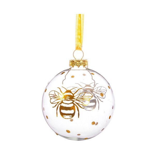 Pallina di Natale in vetro fatta a mano ø 8 cm Golden Bee – Sass & Belle