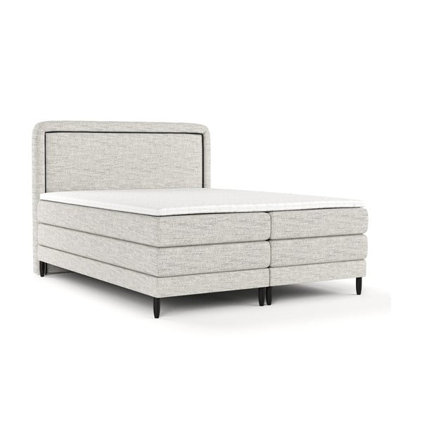 Letto boxspring grigio chiaro 200x200 cm Dove - Maison de Rêve