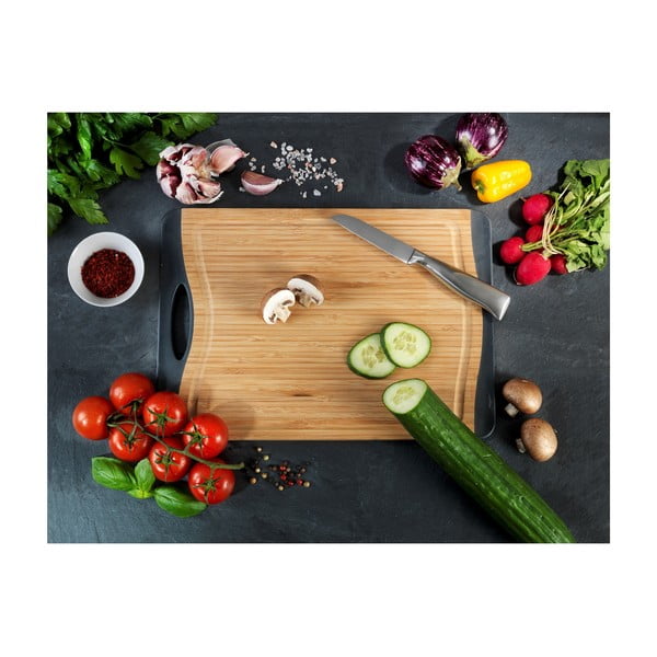 Tagliere antiscivolo in legno di bambù , 33 x 23 cm - Wenko-image-3