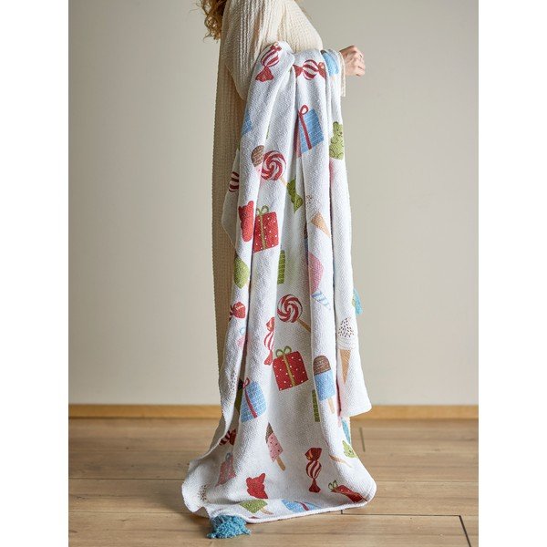 Coperta bianca per bambini 130x160 cm Sweets - Bloomingville Mini-image-1