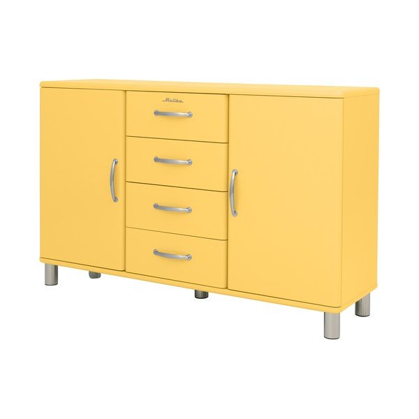 Cassettiera bassa gialla 146x92 cm Malibu - Tenzo-image-1