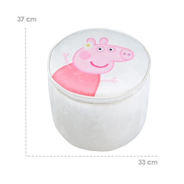 Pouf per bambini in velluto bianco Peppa Pig - Roba-image-3