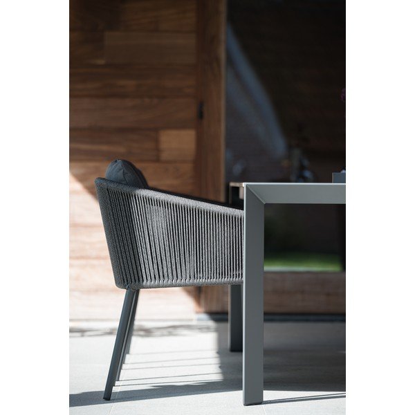 Sedia da giardino in metallo nero Omer - Diphano-image-1