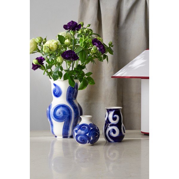 Vaso in gres blu dipinto a mano Tulle - Kähler Design-image-1