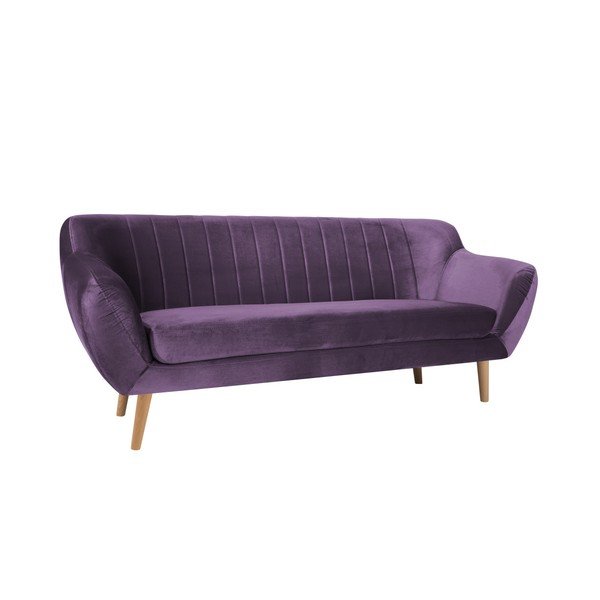 Divano a tre posti viola Benito - Mazzini Sofas-image-1