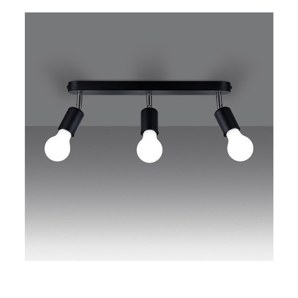 Plafoniera nera in metallo ø 6 cm Brando – Sollux-image-1