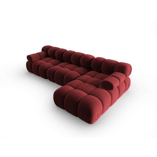 Divano in velluto rosso 285 cm Bellis - Micadoni Home-image-4