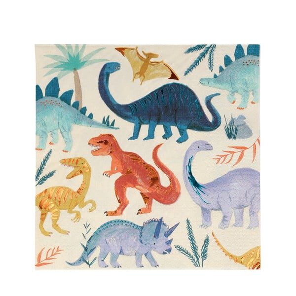 Tovaglioli di carta in set da 16 Dinosaur Kingdom - Meri Meri