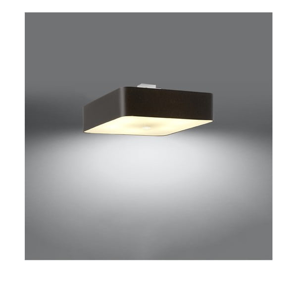 Lampada da soffitto nera con paralume in vetro-tessuto 55x55 cm Kortez - Sollux-image-3