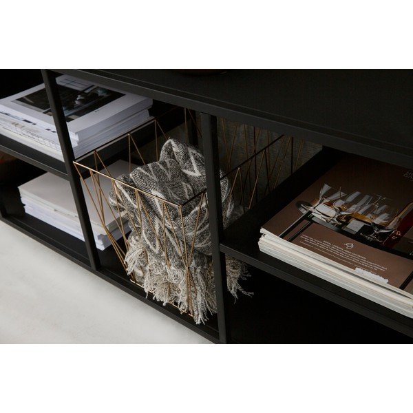 Libreria in metallo nero 140x70 cm Brooks - Canett-image-3