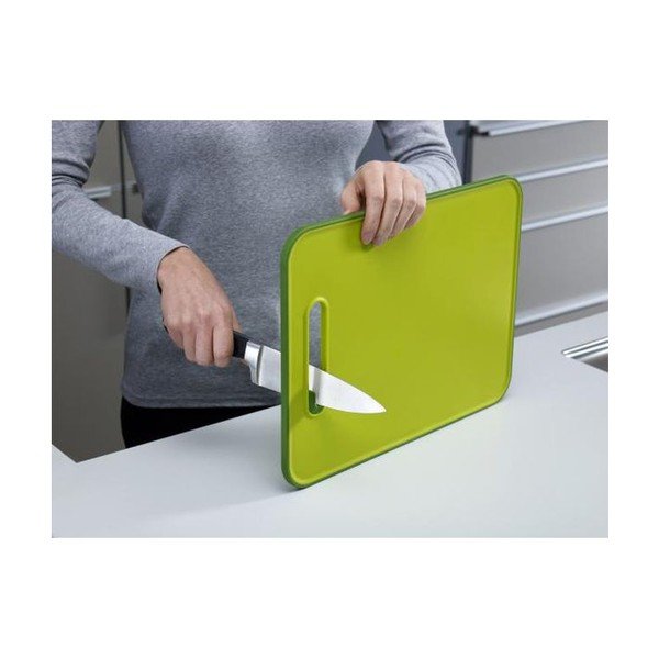 Tagliere grigio con affilatoio integrato Slice&Sharpen, lunghezza 37 cm - Joseph Joseph-image-1