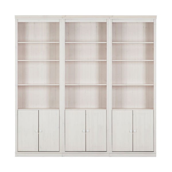 Libreria in legno di pino bianco 222x223 cm Anita - Støraa