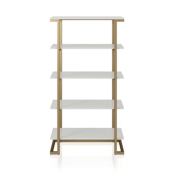 Scaffale in bianco-oro Ella, 76 x 141 cm Camila - CosmoLiving by Cosmopolitan-image-1