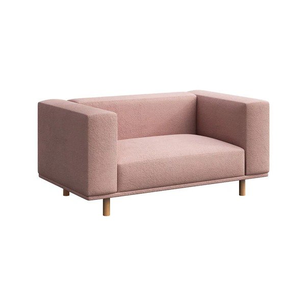 Poltrona relax rosa in tessuto bouclé Kukumo - Ame Yens