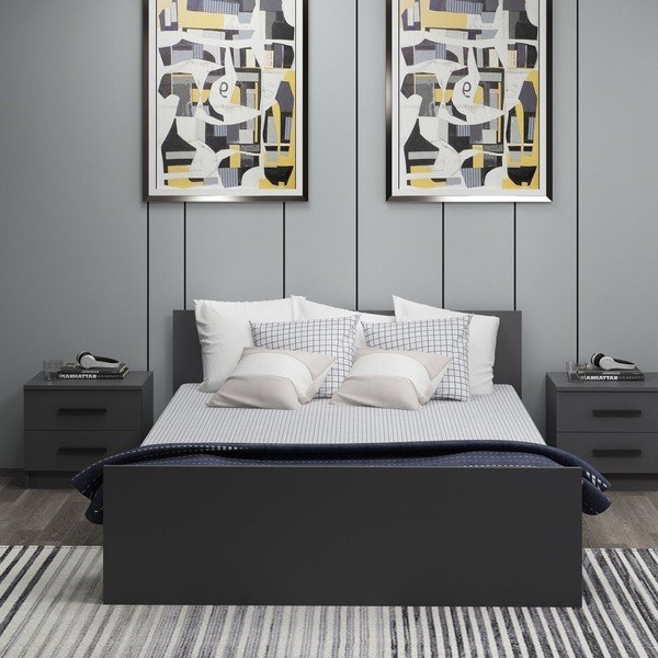 Letto matrimoniale antracite 160x200 cm Kale - Kalune Design-image-3