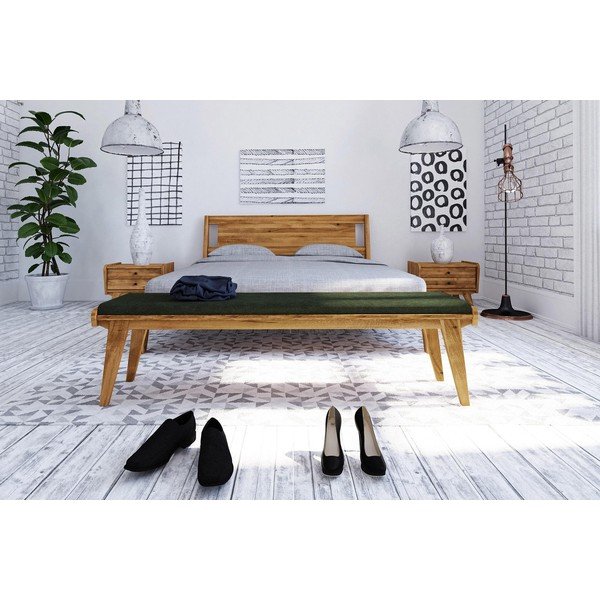 Panchina in rovere con seduta verde Retro - The Beds-image-2