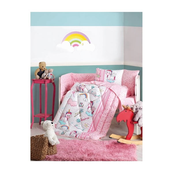 Set di biancheria da letto per bambini in cotone per letto singolo Unicorno - Mijolnir