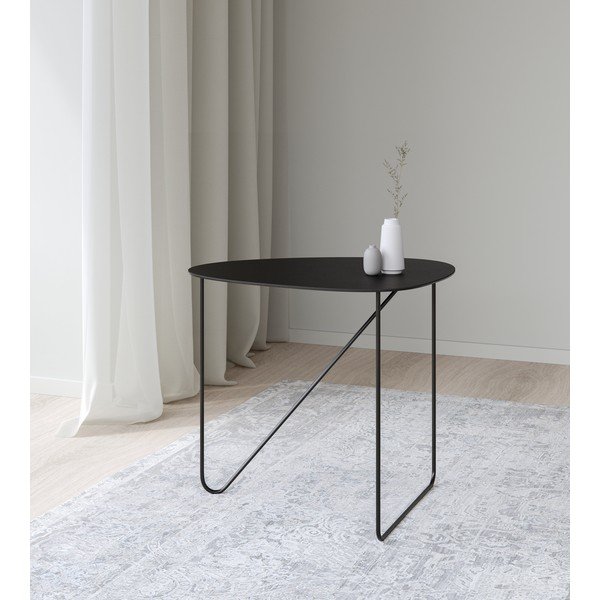 Tavolino da salotto nero in metallo 44x50 cm Curve L Bull – LIND DNA-image-1