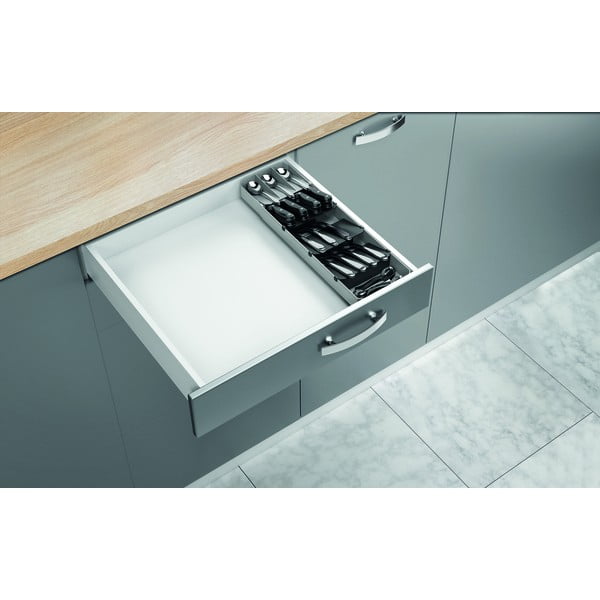 Credenza in plastica grigia per cassetto 15 x 49 cm - Metaltex-image-3