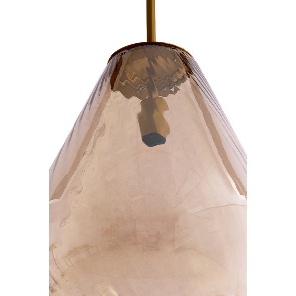 Lampadario color ambra con paralume in vetro Leona – Light & Living-image-3