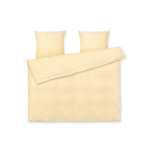 Set copripiumino e federa giallo in crêpe per letto matrimoniale o esteso 200x220 cm Bæk&Bølge – JUNA