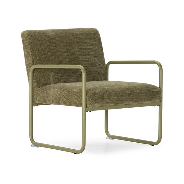 Poltrona verde con rivestimento in ciniglia Vince – MOME