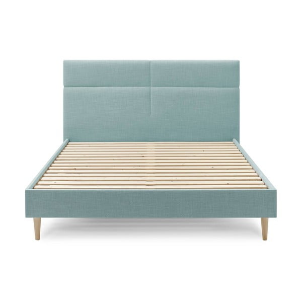 Letto matrimoniale imbottito turchese con griglia 180x200 cm Elyna - Bobochic Paris-image-1