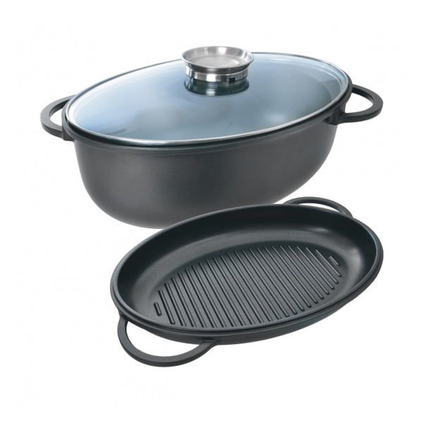 Pirofila da 3 pezzi con superficie in teflon e coperchio aromatico Al - Orion