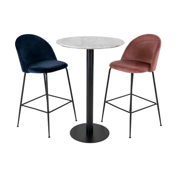 Tavolo bar rotondo con piano in marmo ø 70 cm Bolzano - House Nordic-image-4