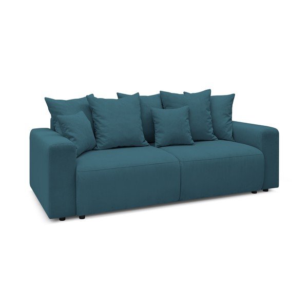 Divano letto in velluto a coste blu Envy - Bobochic Paris-image-3