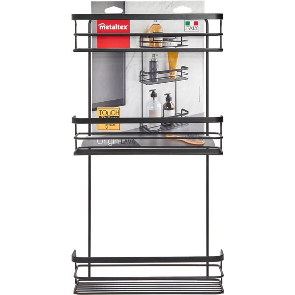 Scaffale da bagno nero a tre livelli Origin - Metaltex-image-2