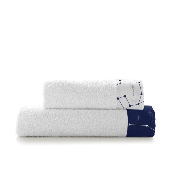 Set di 2 asciugamani in cotone Cosmos - Blanc-image-2