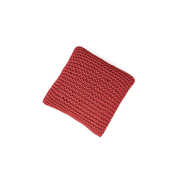 Poggiapiedi rosso con rivestimento in lavorato a maglia Knit – Bonami Essentials-image-3