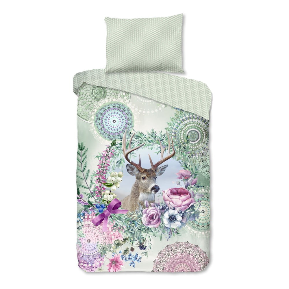 Biancheria da letto verde in flanella per letto singolo 140x200 cm Romini – HIP | Biancheria da letto