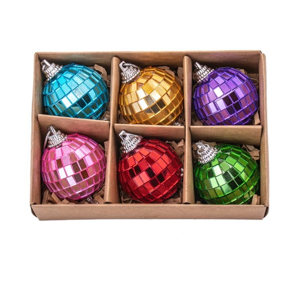 Decorazioni per albero di natale in set in vetro 6 pz ø 4 cm Mirror Disco – Sass & Belle-image-1
